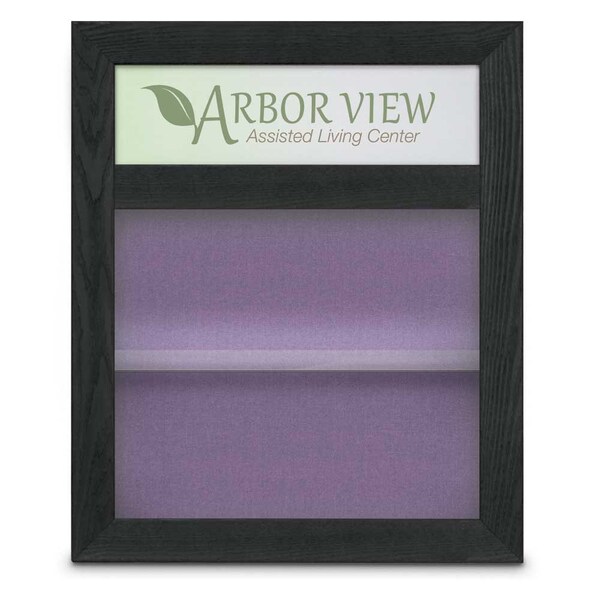 Outdoor Enclosed Combo Board, 42"x32", Bronze Frame/Burgundy & Amethyst